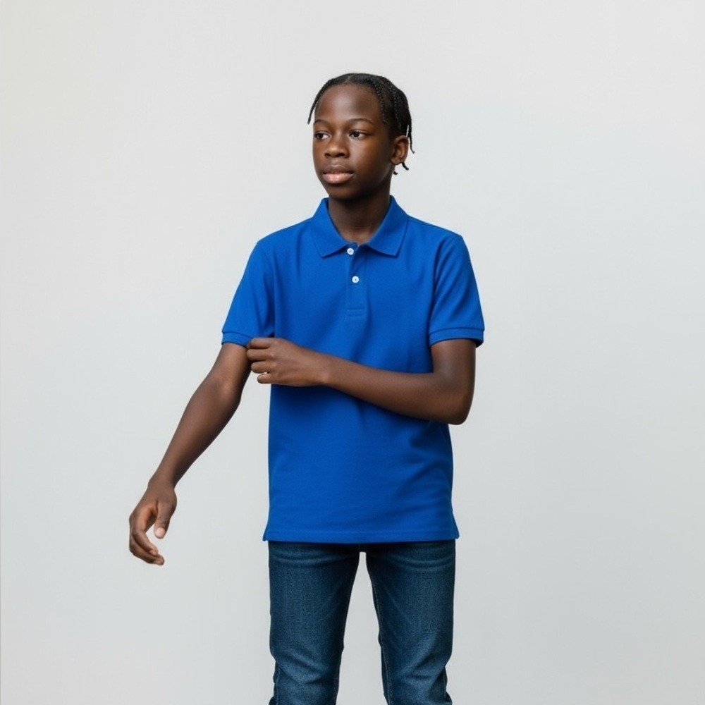 The Childrens Place Boys Blue Short Sleeve Pique Polo Shirt Size M 8 School Wear